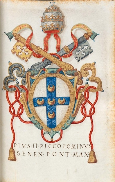 Armoiries du Pape Pie II (1405 – 1464) 1550 – 1555 © Bayerische StaatsBibliothek