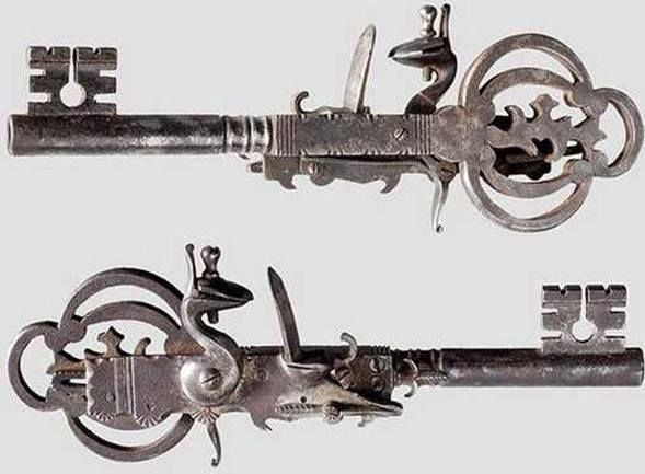 Clef pistolet à décharge unique Début XVIIIe Museo de Industria Armera, Ayuntamiento de Eibar, Espagne © Jenö da Capo Pinterest