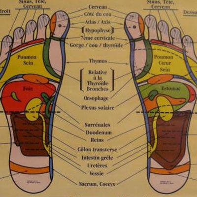 Carte des pieds et des points de pression © automassagedepuislamaison.com