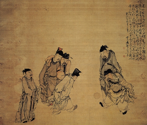 Huang Shen (vers 1682 ou 1687, mort après 1768). Peinture de Cù jū, XVIIIe siècle. Encre sur papier