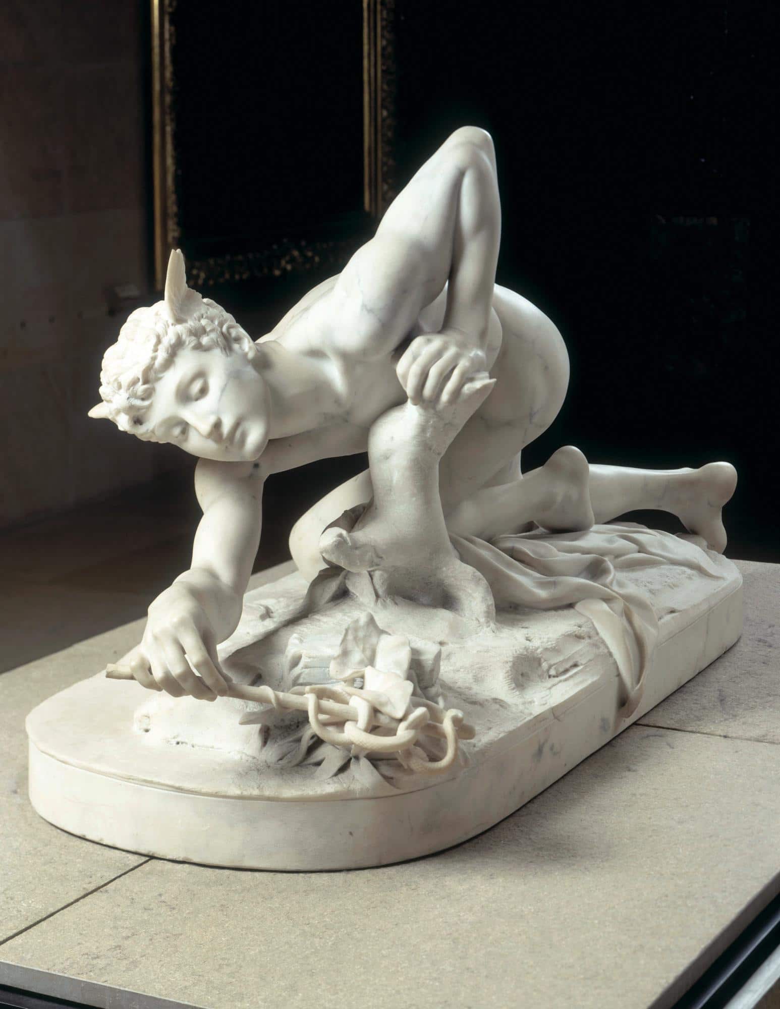 Jean-Antoine Idrac, Mercure inventant le caducée. Marbre daté de 1878 et conservé au Musée d’Orsay © Musée d’Orsay