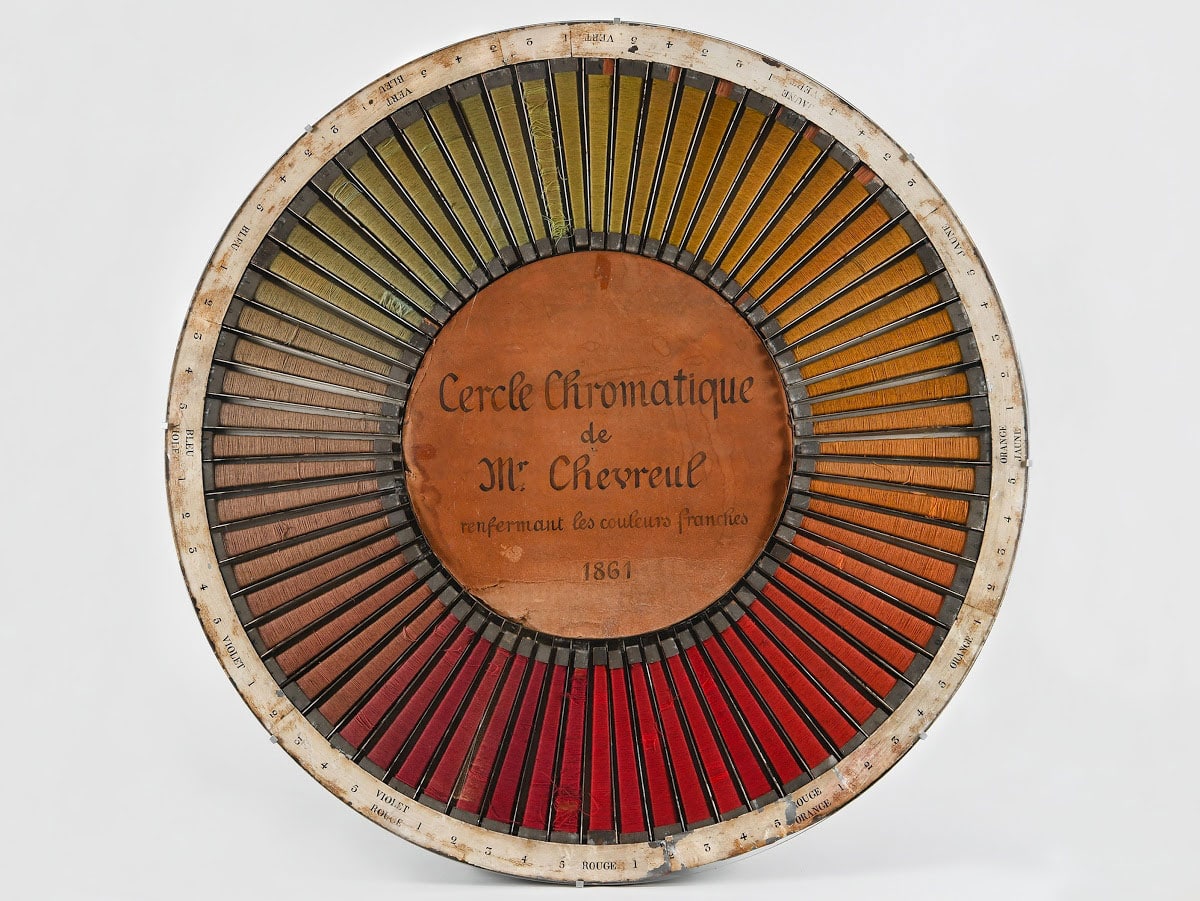 Cercle chromatique de Chevreul (couleurs franches), daté de 1861, Mobilier National, Manufacture des Gobelins, de Beauvais, de la Savonnerie © Isabelle Bideau
