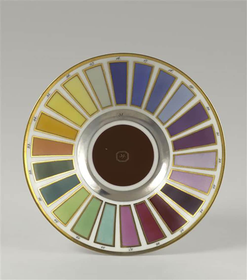 Soucoupe présentant une palette de couleurs de la Manufacture de Vienne, 1806 © RMN-Grand Palais (Sèvres - Manufacture et musée nationaux) / Martine Beck-Coppola