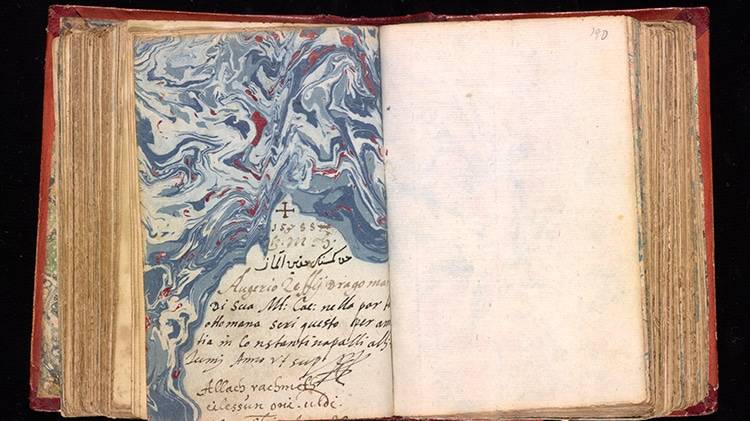 Page 189 verso et page 190 recto du liber amicorum de Johann Joachim Prack von Asch (1587–1612) © The Getty Research Institute