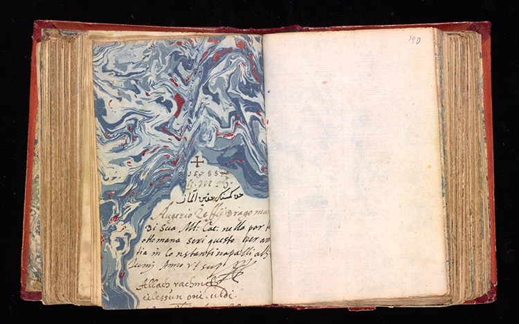 Page 189 verso et page 190 recto du liber amicorum de Johann Joachim Prack von Asch (1587–1612) © The Getty Research Institute