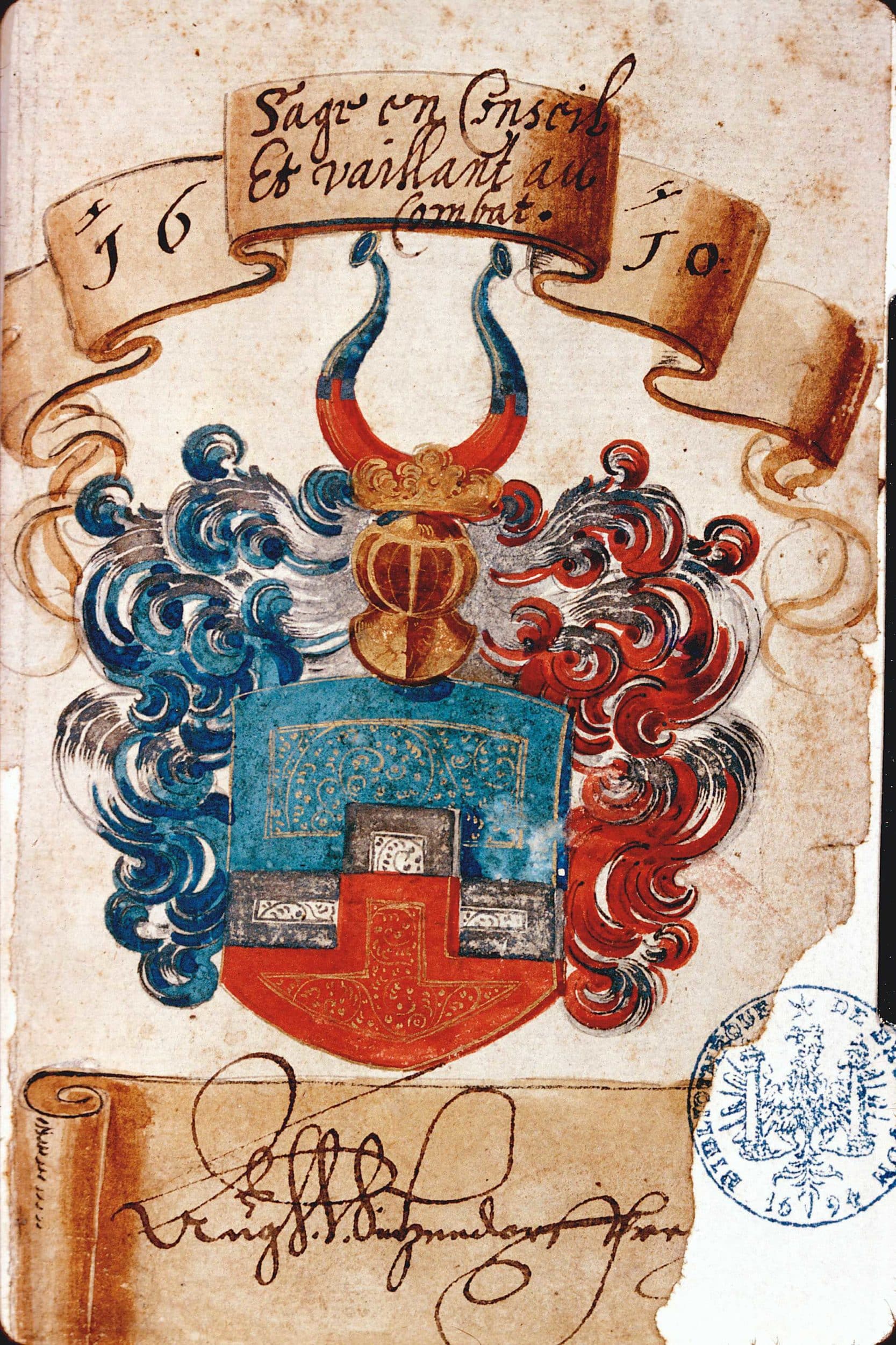 Album amicorum du baron Auguste de Sintzendorff. Manuscrits de la bibliothèque municipale de Besançon, cote Ms 1005 à 1296 © Ville de Besançon