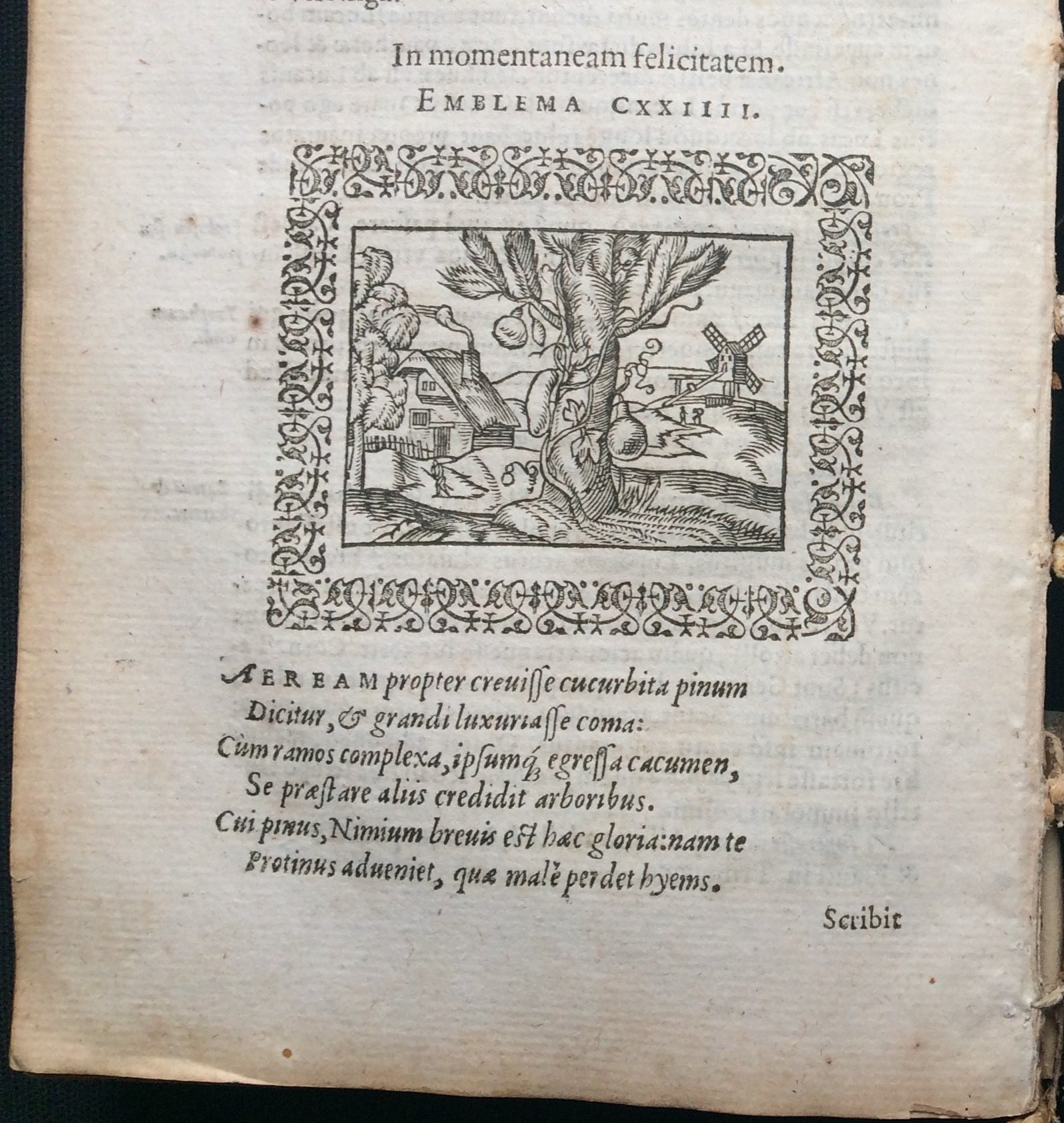Emblème CXXIII : In momentaneam felicitatem, dans A. Alciat, Les emblèmes (Paris : J. Richer, 1583)