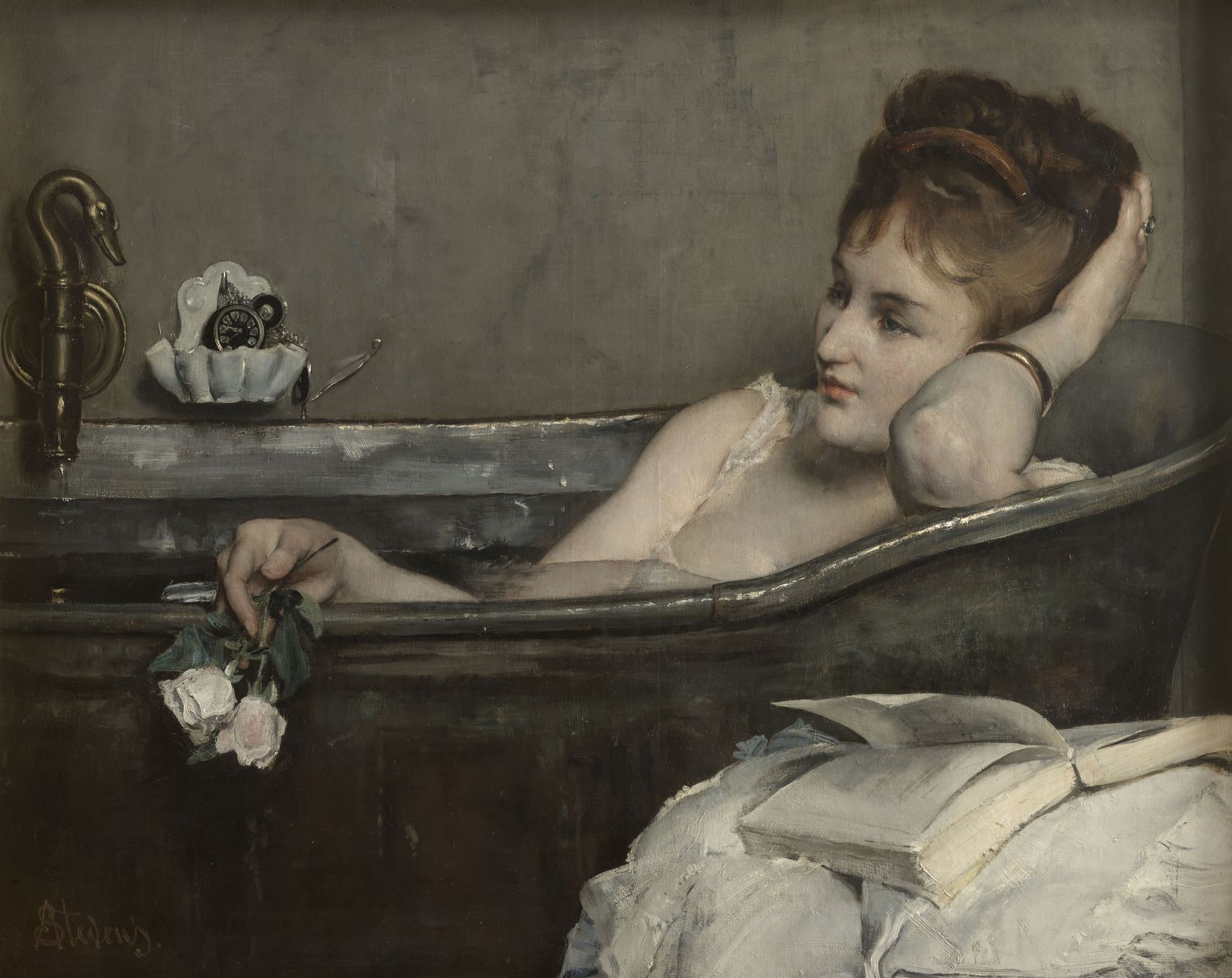 Alfred Stevens, Femme au bain. Huile sur toile, vers 1867. Musée d’Orsay, Paris © RMN-Grand Palais (musée d'Orsay) / Tony Querrec